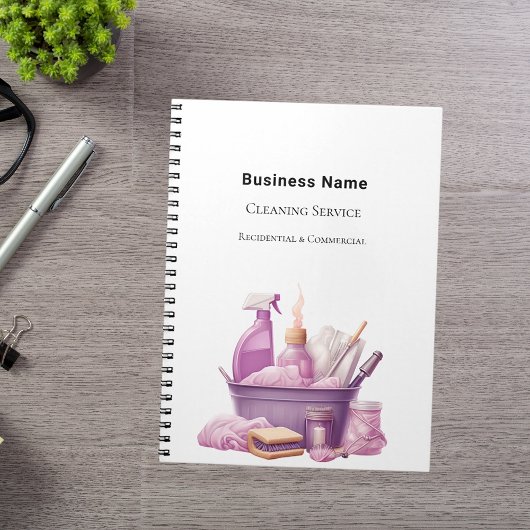 Bedrijfsreinigingsdienst roze notitieboek