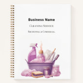 Bedrijfsreinigingsdienst roze notitieboek (Voorkant)