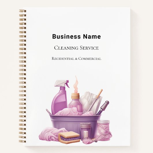 Bedrijfsreinigingsdienst roze notitieboek (Voorkant)