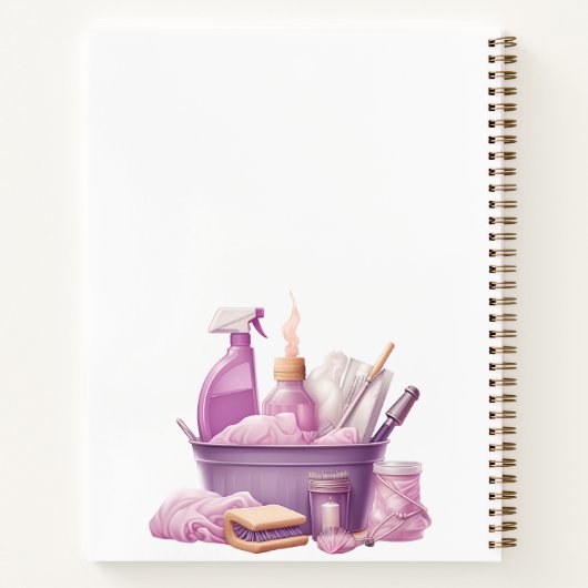 Bedrijfsreinigingsdienst roze notitieboek (Achterkant)