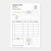 Bedrijfsspecifieke logo & factuur bestelformulier post-it® notes (Voorkant)