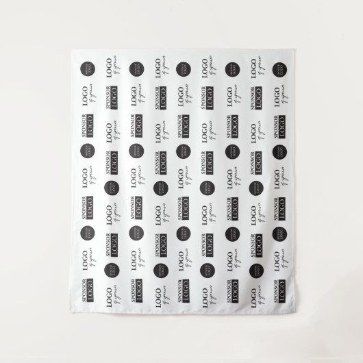 Bedrijfssponsor logo's Aangepaste stap en herhalin Wandkleed (Voorkant)