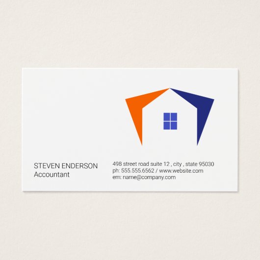 Bedrijfsstijl | Homepictogram | Onroerend goed Visitekaartje (Voorkant)
