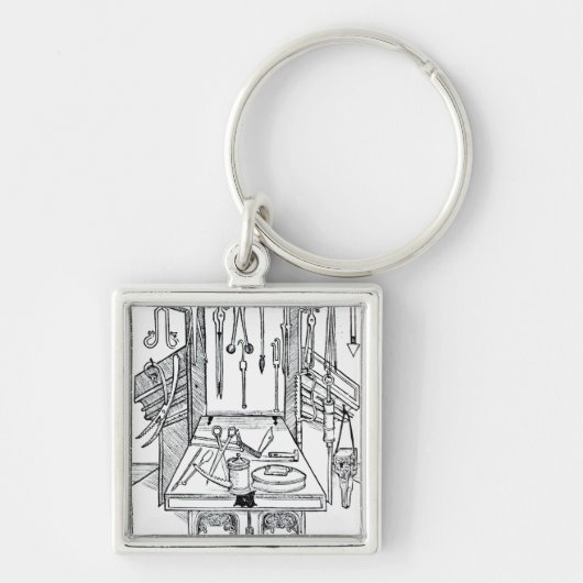 Bedrijfstabel en chirurgische instrumenten, van 'D Sleutelhanger (Voorkant)