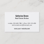 Bedrijfstak van de Real Estate Agent van het huis Visitekaartje (Achterkant)