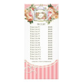 Bedrijfstarief Kaart - Barok Engels Roos Floral (Voorkant)