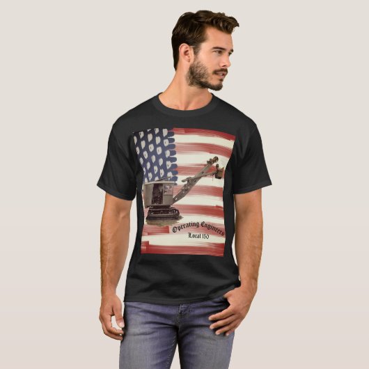 Bedrijfstechnicus: Amerikaanse vlag op eigen locat T-shirt (Voorkant volledig)