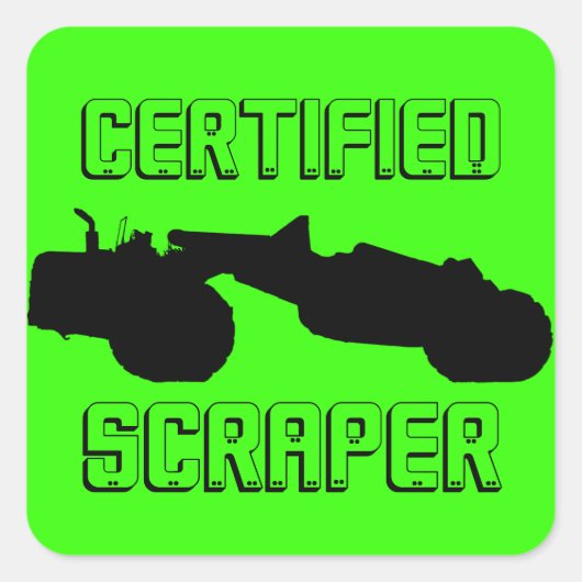 Bedrijfstechnicus-gecertificeerde Scraper-handbedi Vierkante Sticker (Voorkant)