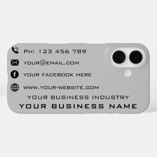 Bedrijfstekst Info Uw Visitekaartje iPhone Case (Achterkant (horizontaal))