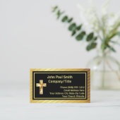 Bedrijfstitel Classy Gold Cross en Black Visitekaartje (Staand voorkant)
