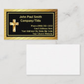 Bedrijfstitel Classy Gold Cross en Black Visitekaartje (Voorkant / Achterkant)
