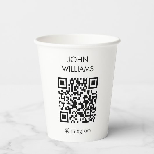 bedrijfsuitbreiding QR-code openen Papieren Bekers (Achterkant)