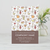 Bedrijfsuitnodiging Cocktail Pattern Kaart (Staand voorkant)