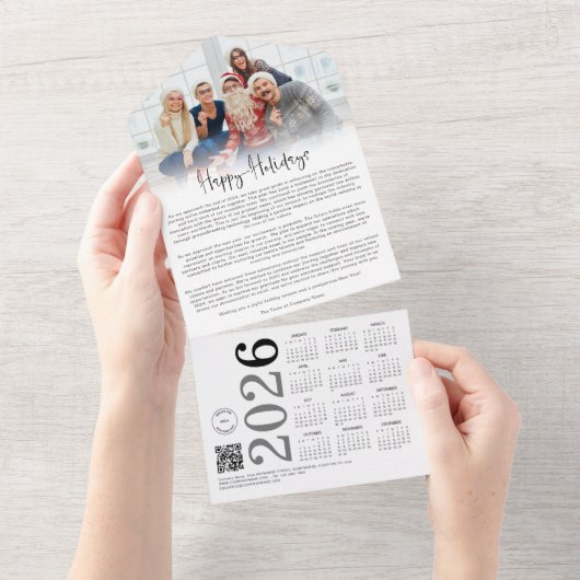 Bedrijfsupdate Logo Photo 2026 Calender Christmas All In One Uitnodiging (Afscheurbaar)