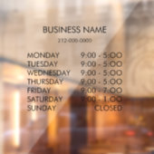 Bedrijfsuren Aangepaste aangepaste koeling voor ve Raamsticker (Vel 2)