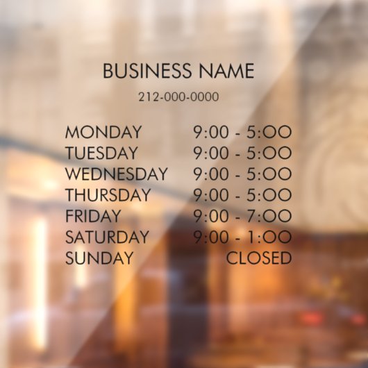 Bedrijfsuren Aangepaste aangepaste koeling voor ve Raamsticker (Vel 2)