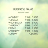 Bedrijfsuren Aangepaste aangepaste koeling voor ve Raamsticker (Vel 3)