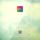 Bedrijfsuren Bedrijf Logo QR Code Custom Raamsticker (Vel 3)