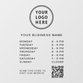 Bedrijfsuren Logo QR-code Raamsticker (Vel)