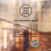 Bedrijfsuren van de QR-code van logo Raamsticker (Vel 2)