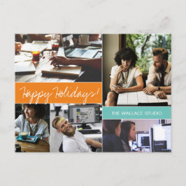 Bedrijfsverbinding: Modern Oranje en Blauwgroen Co Briefkaart