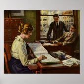  BedrijfsVergadering, Kantoor met Uitvoerende Poster (Voorkant)