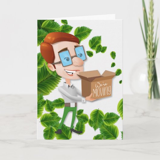 Bedrijfsverhuizingsaankondiging Zakenman Aankondiging (Voorkant)