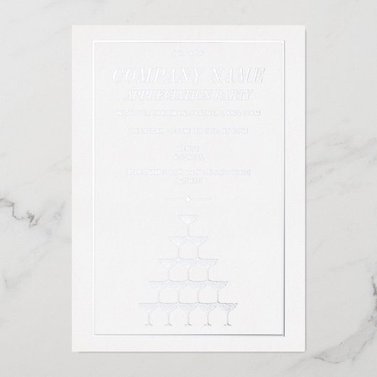 Bedrijfswaardering Champagne Tower Business Folie Uitnodiging (Voorkant)