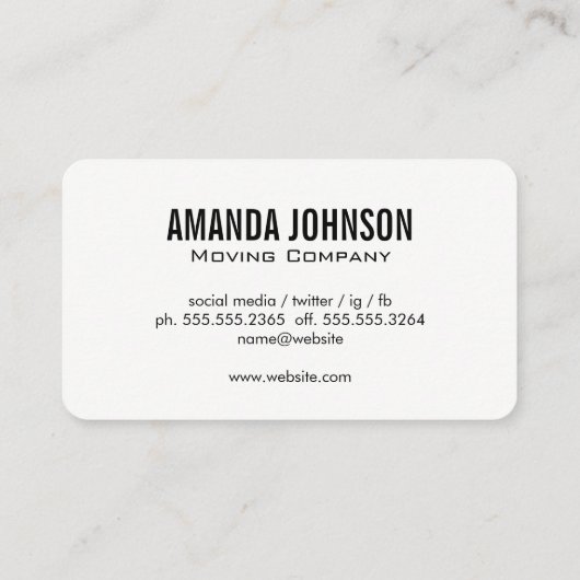 bedrijfswagen visitekaartje (Achterkant)