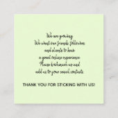 Bedrijfswebsite Adres wijzigen Curly Bamboo Vierkante Visitekaartje (Achterkant)