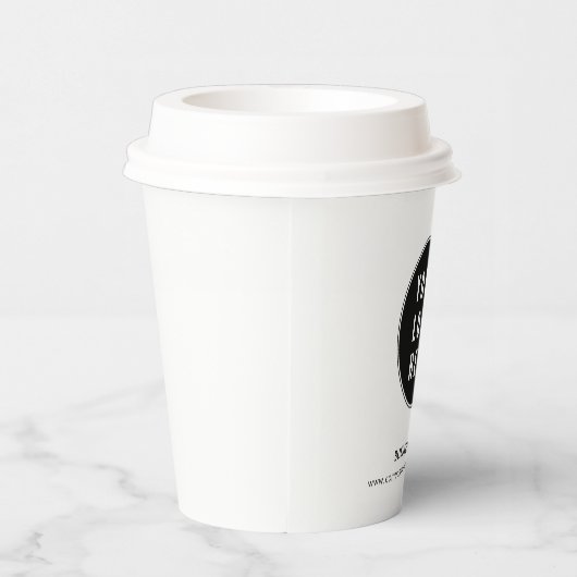 Bedrijfswebsite Custom Business Logo Minimalist Papieren Bekers (Rechts)