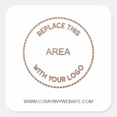 Bedrijfswebsite Logo Vierkante Sticker (Voorkant)