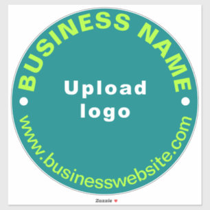 Bedrijfswebsite op Blauwgroen Groen Groot Rond Vin Sticker