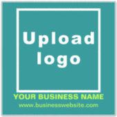 Bedrijfswebsite op Blauwgroen Groen Groot Vierkant Sticker (Voorkant)