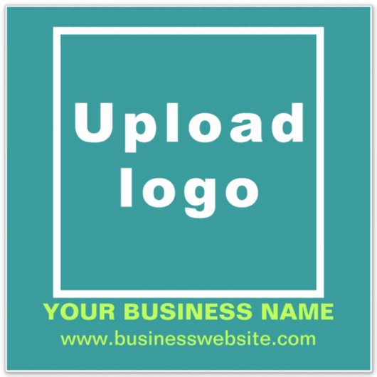 Bedrijfswebsite op Blauwgroen Groen Groot Vierkant Sticker (Voorkant)