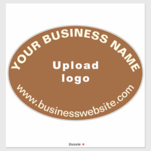 Bedrijfswebsite op Bruin Groot Ovaal Vorm Vinyl Sticker