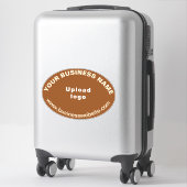 Bedrijfswebsite op Bruin Groot Ovaal Vorm Vinyl Sticker (Koffer)