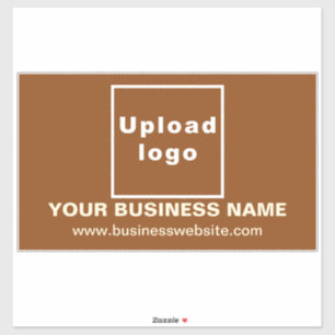 Bedrijfswebsite op Bruin Groot Rechthoek Vinyl Sticker
