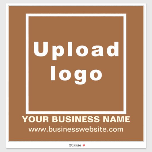 Bedrijfswebsite op Bruin Groot Vierkant Vinyl Sticker (Vel)