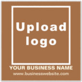 Bedrijfswebsite op Bruin Groot Vierkant Vinyl Sticker (Voorkant)