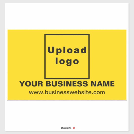 Bedrijfswebsite op geel groot rechthoekig vinyl sticker (Vel)