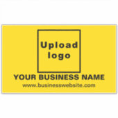 Bedrijfswebsite op geel groot rechthoekig vinyl sticker (Voorkant)