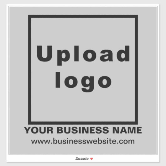 Bedrijfswebsite op Grijs Groot Vierkant Vinyl Sticker (Vel)