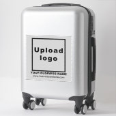 Bedrijfswebsite op Grijs Groot Vierkant Vinyl Sticker (Koffer)
