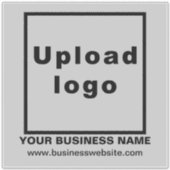 Bedrijfswebsite op Grijs Groot Vierkant Vinyl Sticker (Voorkant)