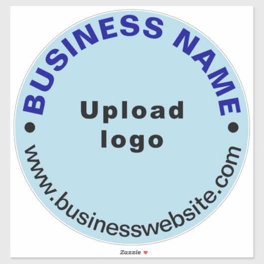 Bedrijfswebsite op lichtblauw groot rond vinyl sticker (Vel)