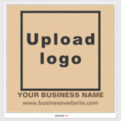 Bedrijfswebsite op lichtbruin groot vierkant vinyl sticker (Vel)
