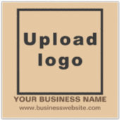 Bedrijfswebsite op lichtbruin groot vierkant vinyl sticker (Voorkant)