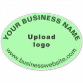 Bedrijfswebsite op lichtgroen groot ovaal vinyl sticker (Voorkant)