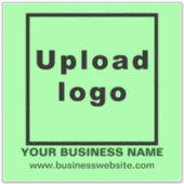 Bedrijfswebsite op lichtgroen groot vierkant vinyl sticker (Voorkant)